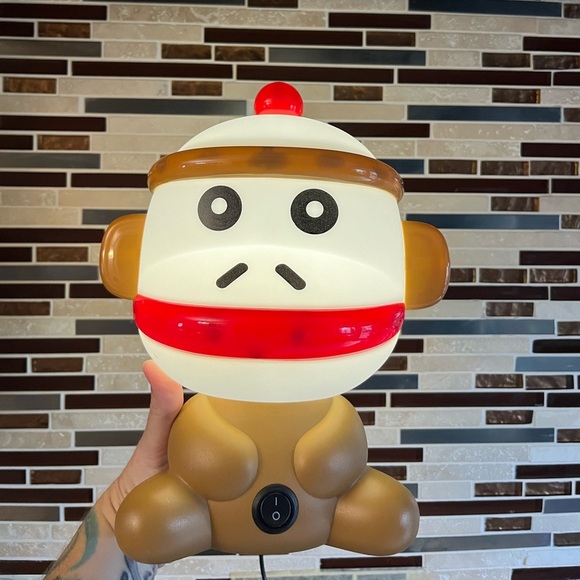 SOCK MONKEY Kids Table Lamp Nightlight - Picture 7 of 7
